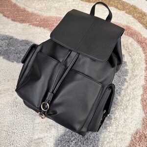 Brand new Topshop black faux leather backpack